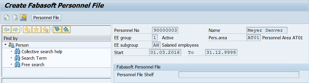Create Fabasoft personnel file